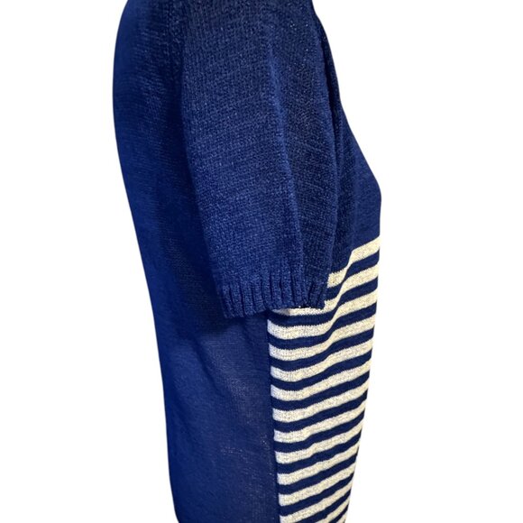❤️NWT SUMMER NAUTICAL CASUAL/OFFICE MOCK TWINSET MARINE BLUE  LARGE - Picture 5 of 10